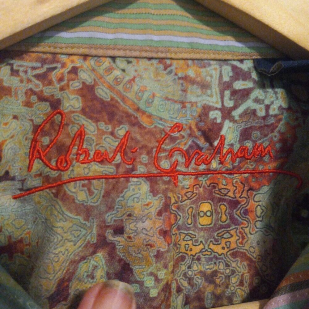 Robert Graham Vertical Stripe Button Up Shirt-Med… - image 7